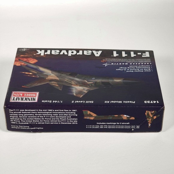 Minicraft F-111 Aardvark 1:144 Scale Plastic Model Kit 14733 New in Open Box - Picture 5 of 6
